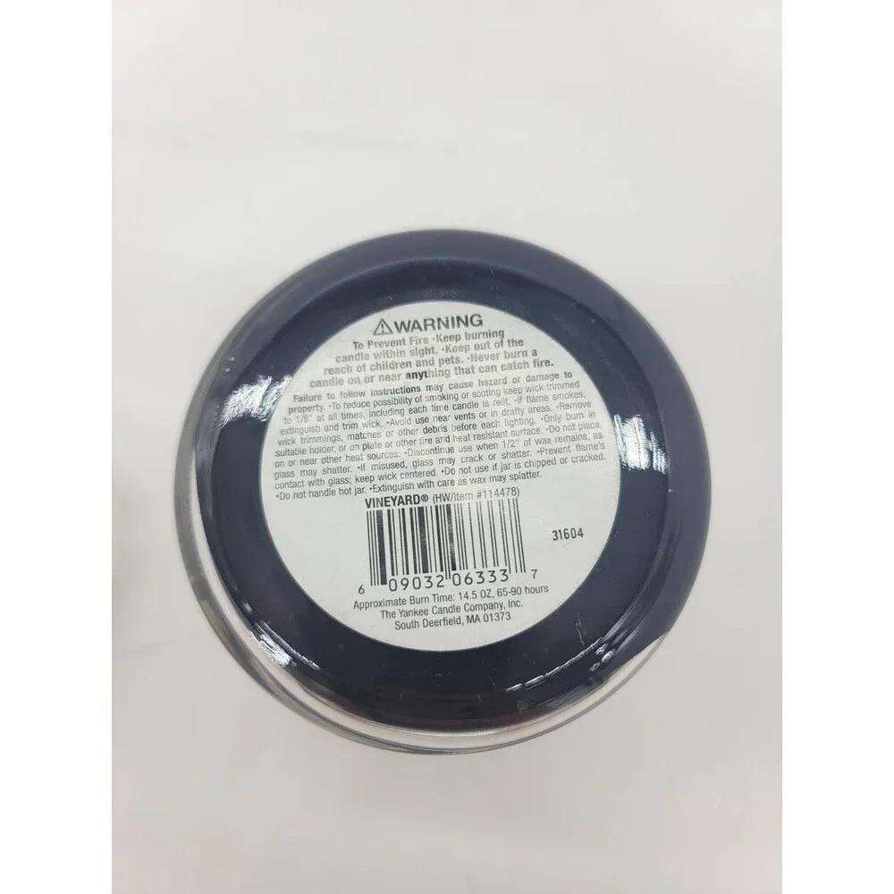 Yankee Candle Vineyard 14.5oz Jar Single Wick Rare Retired Discontinued